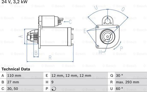 BOSCH 0 986 011 160 - Стартер avtokuzovplus.com.ua