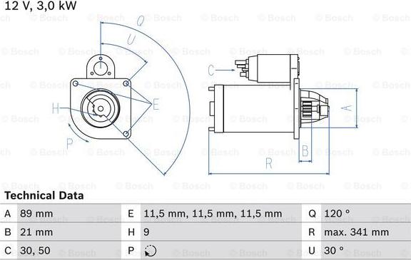 BOSCH 0 986 011 210 - Стартер autocars.com.ua