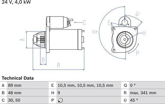 BOSCH 0 986 011 280 - Стартер autocars.com.ua
