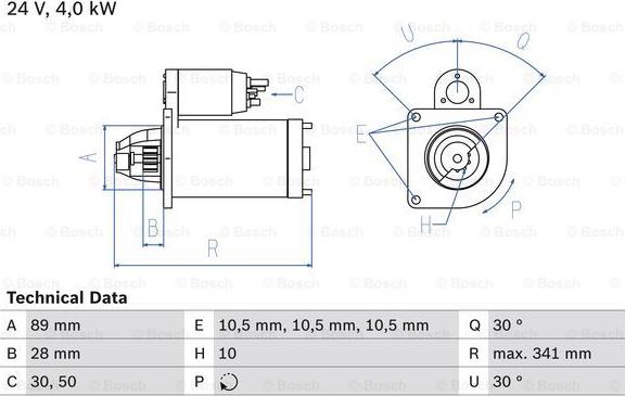 BOSCH 0 986 011 290 - Стартер avtokuzovplus.com.ua