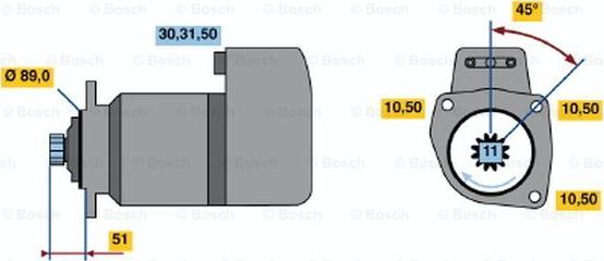 BOSCH 0 986 011 520 - Стартер autocars.com.ua