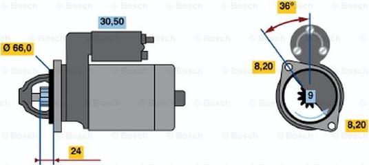 BOSCH 0 986 011 730 - Стартер avtokuzovplus.com.ua