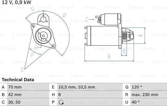 BOSCH 0 986 012 290 - Стартер avtokuzovplus.com.ua