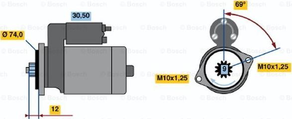 BOSCH 0 986 014 501 - Стартер autocars.com.ua