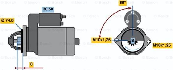 BOSCH 0 986 014 541 - Стартер autocars.com.ua