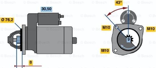 BOSCH 0 986 015 230 - Стартер autocars.com.ua