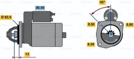 BOSCH 0 986 015 551 - Стартер autocars.com.ua