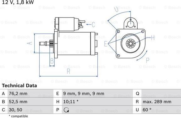 BOSCH 0 986 016 190 - Стартер avtokuzovplus.com.ua