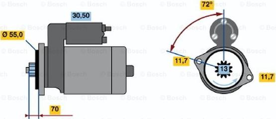 BOSCH 0 986 016 511 - Стартер autocars.com.ua