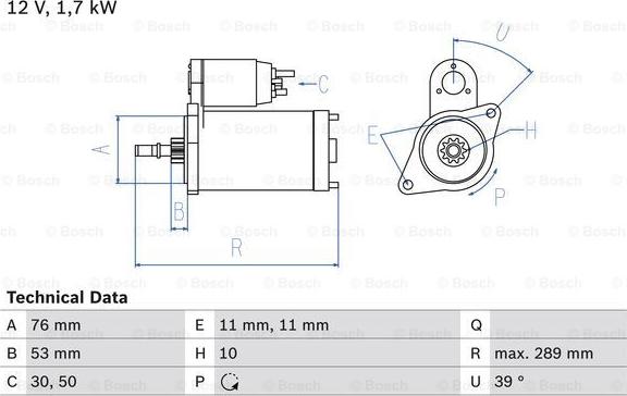 BOSCH 0 986 016 700 - Стартер autocars.com.ua