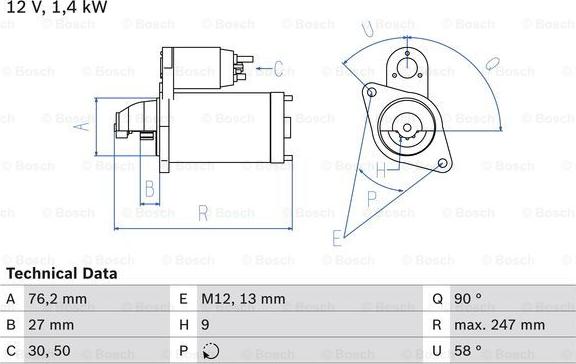 BOSCH 0 986 016 780 - Стартер avtokuzovplus.com.ua