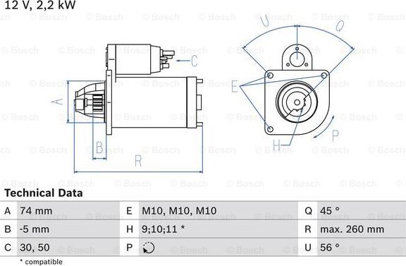 BOSCH 0 986 016 950 - Стартер autocars.com.ua