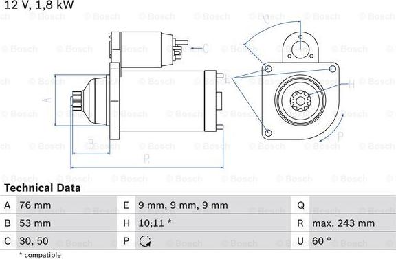 BOSCH 0 986 016 990 - Стартер autocars.com.ua