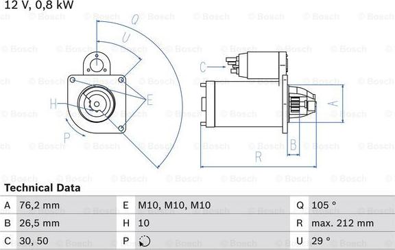 BOSCH 0 986 017 070 - Стартер autocars.com.ua