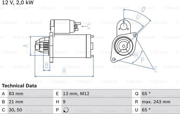 BOSCH 0 986 018 030 - Стартер autocars.com.ua