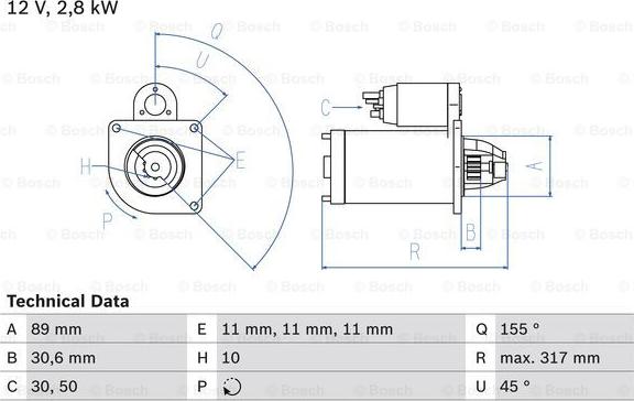 BOSCH 0 986 018 151 - Стартер avtokuzovplus.com.ua