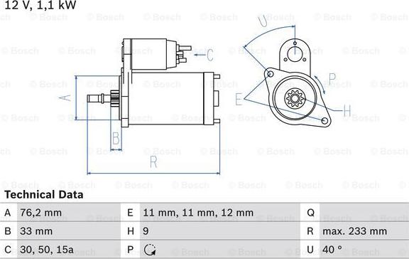 BOSCH 0 986 018 200 - Стартер avtokuzovplus.com.ua