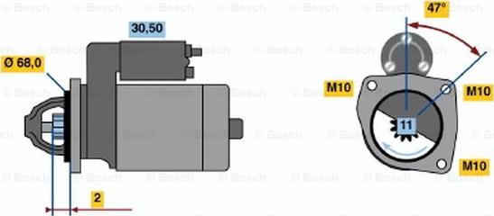 BOSCH 0 986 018 511 - Стартер avtokuzovplus.com.ua