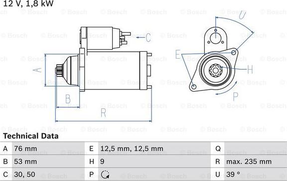 BOSCH 0 986 019 550 - Стартер autocars.com.ua