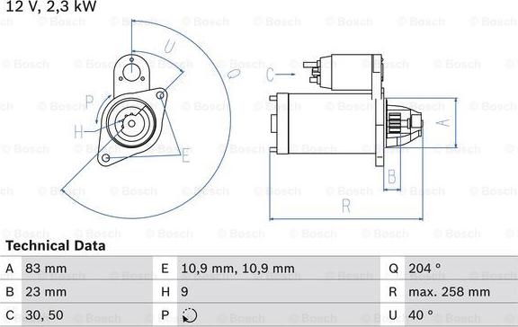 BOSCH 0 986 019 820 - Стартер avtokuzovplus.com.ua