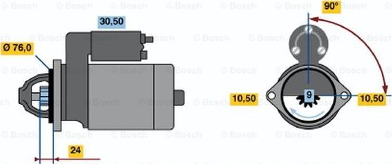 BOSCH 0 986 019 900 - Стартер autocars.com.ua