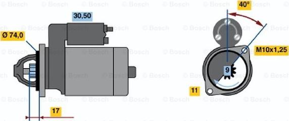 BOSCH 0 986 020 541 - Стартер autocars.com.ua