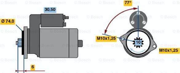 BOSCH 0 986 020 841 - Стартер autocars.com.ua