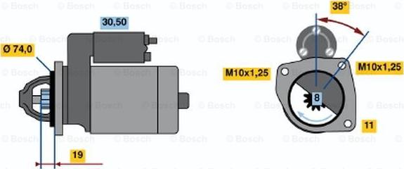 BOSCH 0 986 020 731 - Стартер avtokuzovplus.com.ua