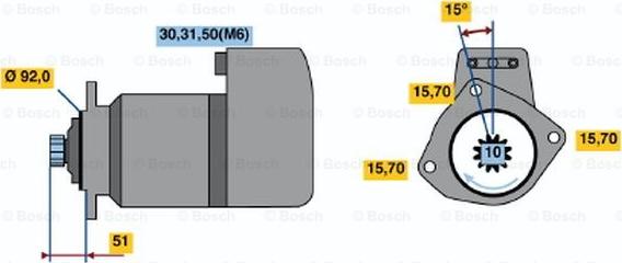 BOSCH 0 986 021 020 - Стартер autocars.com.ua