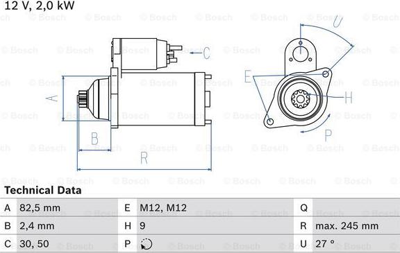 BOSCH 0 986 021 220 - Стартер avtokuzovplus.com.ua