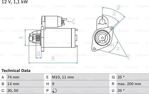 BOSCH 0 986 021 560 - Стартер autocars.com.ua