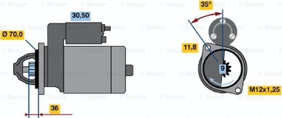 BOSCH 0 986 022 611 - Стартер avtokuzovplus.com.ua