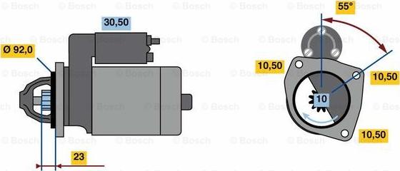 BOSCH 0 986 022 750 - Стартер autocars.com.ua