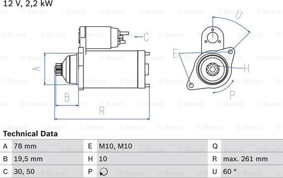 BOSCH 0 986 023 220 - Стартер autocars.com.ua