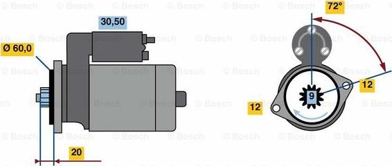 BOSCH 0 986 023 420 - Стартер avtokuzovplus.com.ua