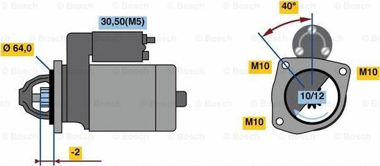 BOSCH 0 986 023 500 - Стартер autocars.com.ua