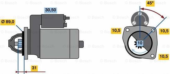 BOSCH 0 986 023 510 - Стартер autocars.com.ua