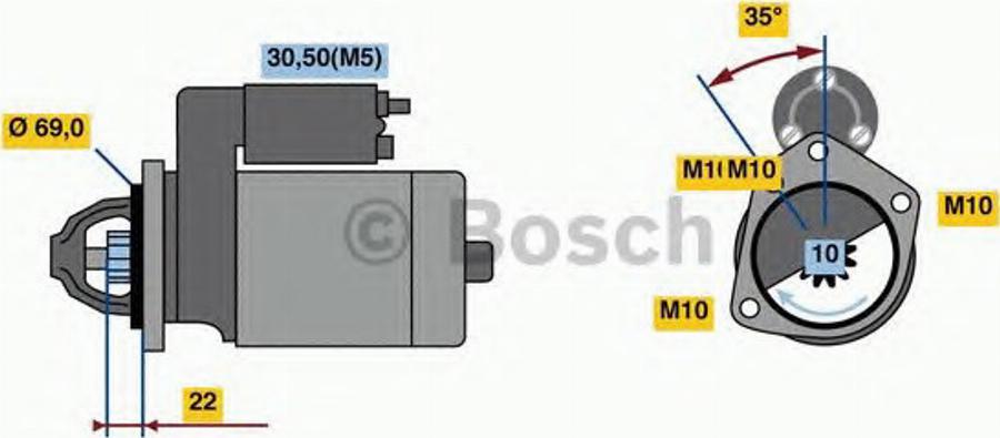 BOSCH 0986023870 - Стартер autocars.com.ua