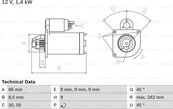 BOSCH 0 986 024 140 - Стартер autocars.com.ua