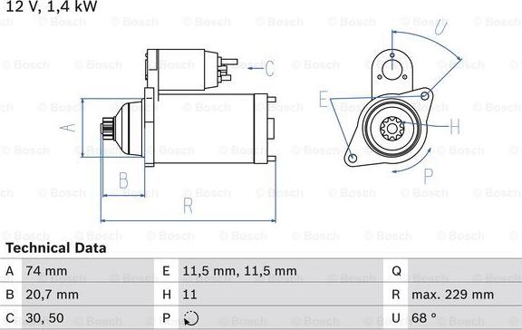 BOSCH 0 986 024 280 - Стартер avtokuzovplus.com.ua