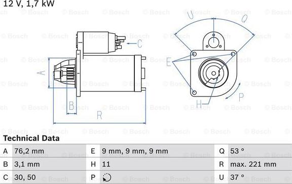 BOSCH 0 986 025 190 - Стартер avtokuzovplus.com.ua