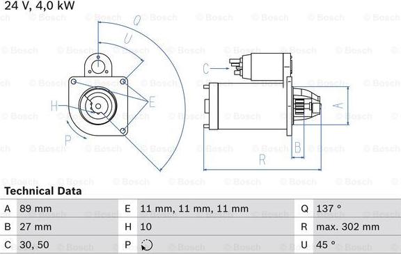 BOSCH 0 986 025 530 - Стартер avtokuzovplus.com.ua