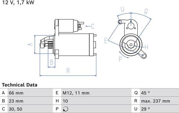 BOSCH 0 986 026 520 - Стартер avtokuzovplus.com.ua