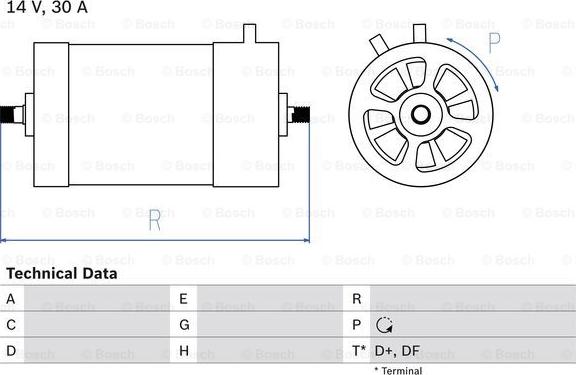 BOSCH 0 986 030 050 - Генератор autocars.com.ua