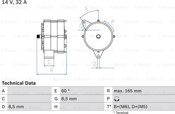 BOSCH 0 986 030 130 - Генератор avtokuzovplus.com.ua