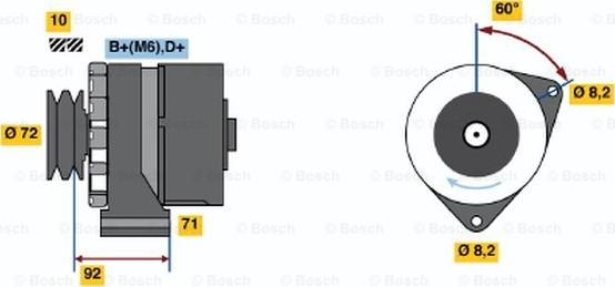 BOSCH 0 986 030 730 - Генератор autocars.com.ua