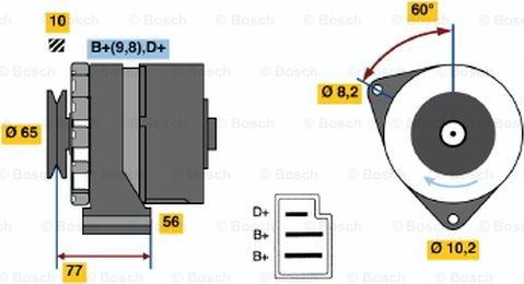 BOSCH 0 986 031 080 - Генератор avtokuzovplus.com.ua