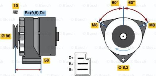 BOSCH 0986031550 - Генератор avtokuzovplus.com.ua