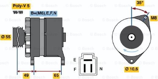 BOSCH 0 986 034 321 - Генератор autocars.com.ua