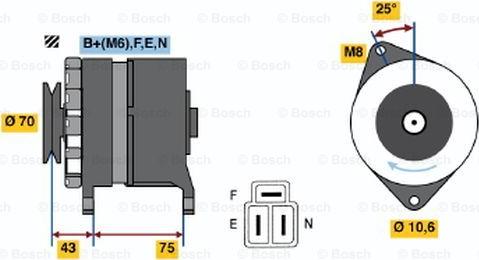 BOSCH 0 986 035 041 - Генератор autocars.com.ua